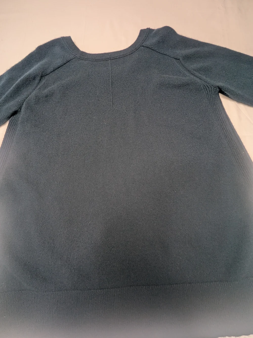 Margaret O'Leary 100% Cashmere Scoop Neck High-Low Knit Sweater Navy Blue L